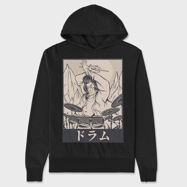 Samurai Drummer, Unisex Men's Hoodie