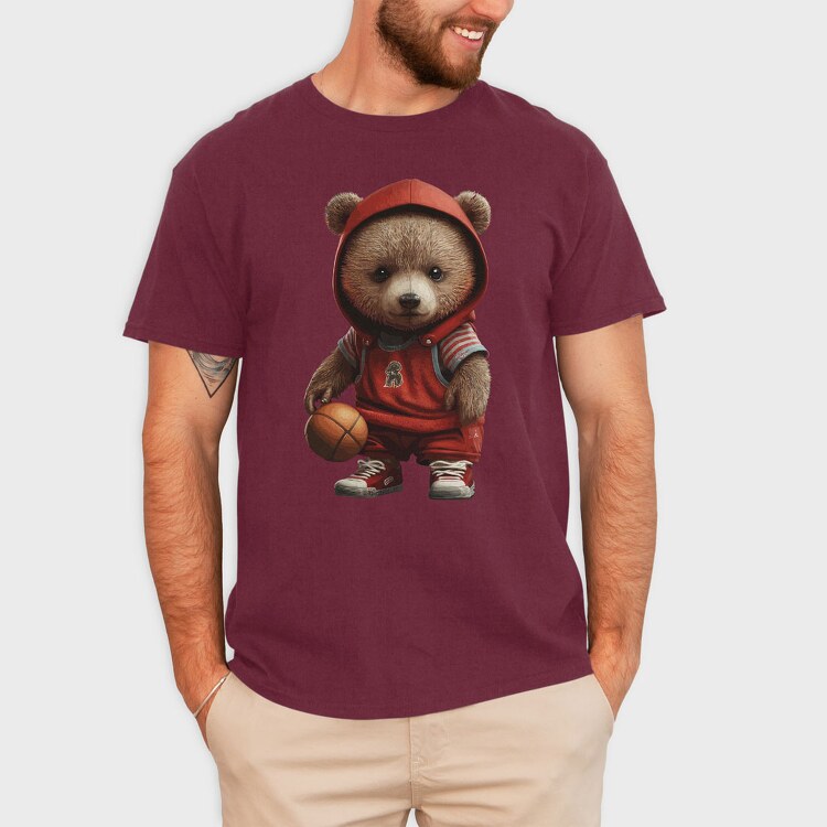 Teddy Bear Basketball, Unisex Men's T-Shirt