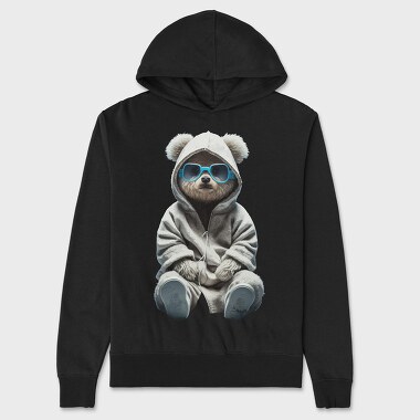 Teddy White Sweatsuit, Unisex Men's Hoodie