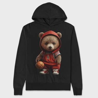 Teddy Bear Basketball, Unisex Men's Hoodie