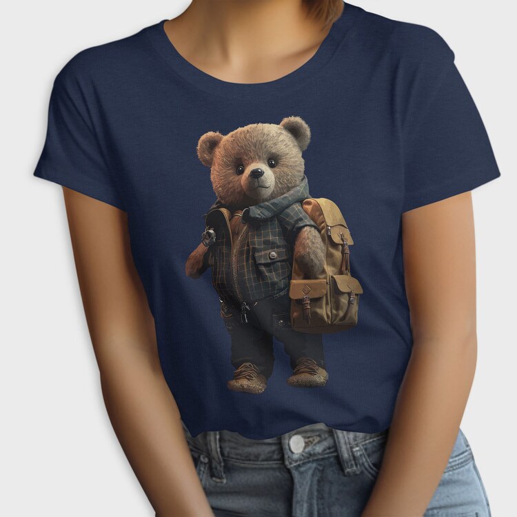 Teddy With Backpak, Women's T-Shirt