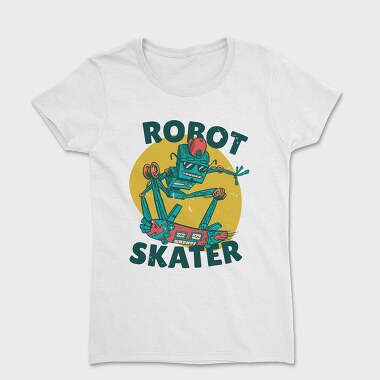 Women's T-Shirt, Robot Skater