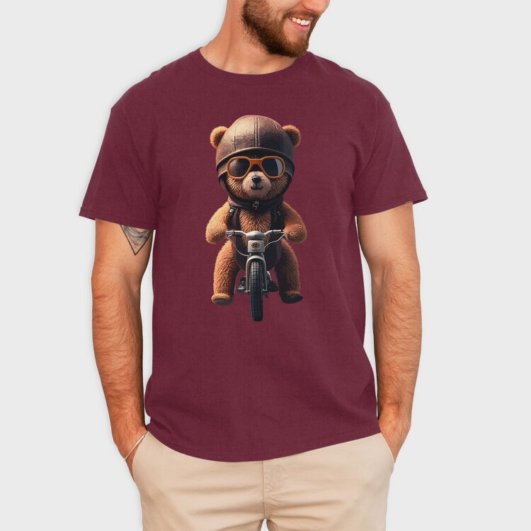 Teddy Bear Bike, Unisex Men's T-Shirt