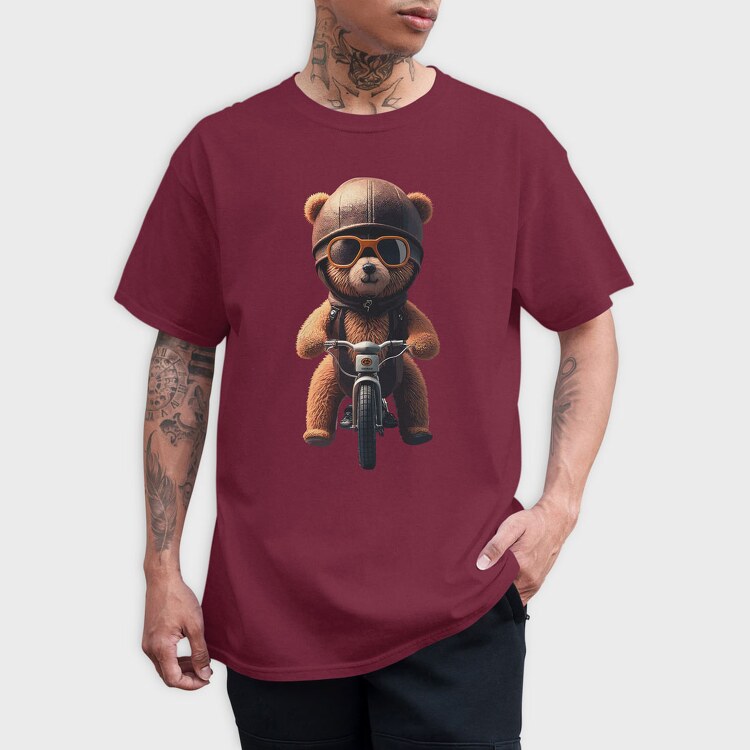 Teddy Bear Bike, Unisex Men's T-Shirt