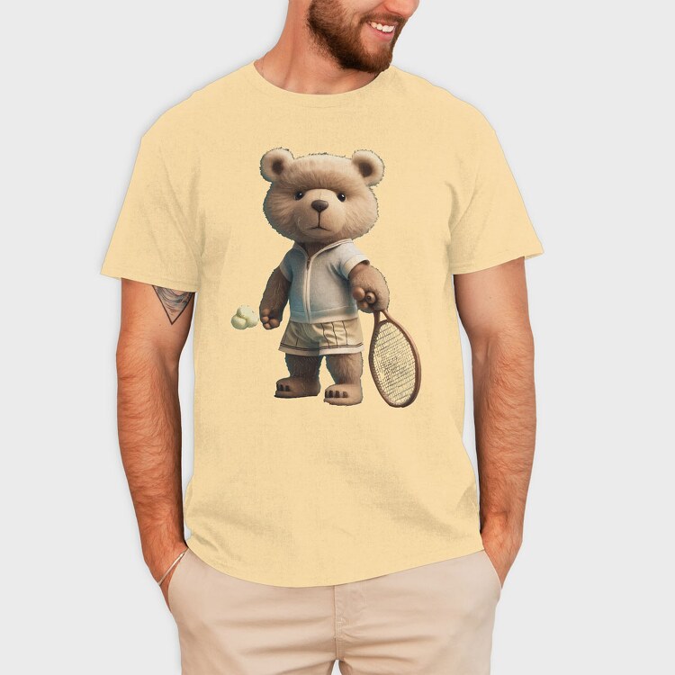 Tennis Teddy Bear, Унисекс Мъжка Тениска