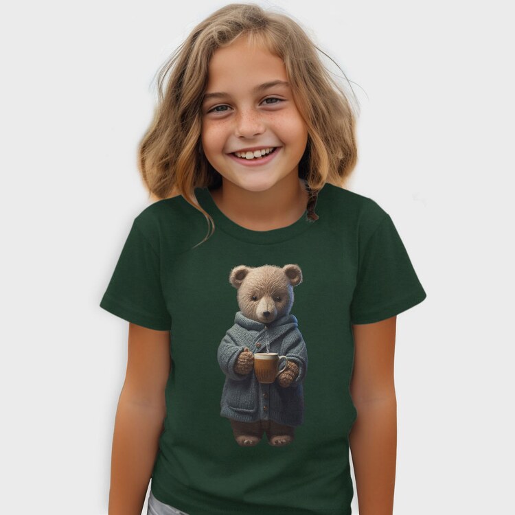 Teddy Morning Coffee, Kids' T-Shirt