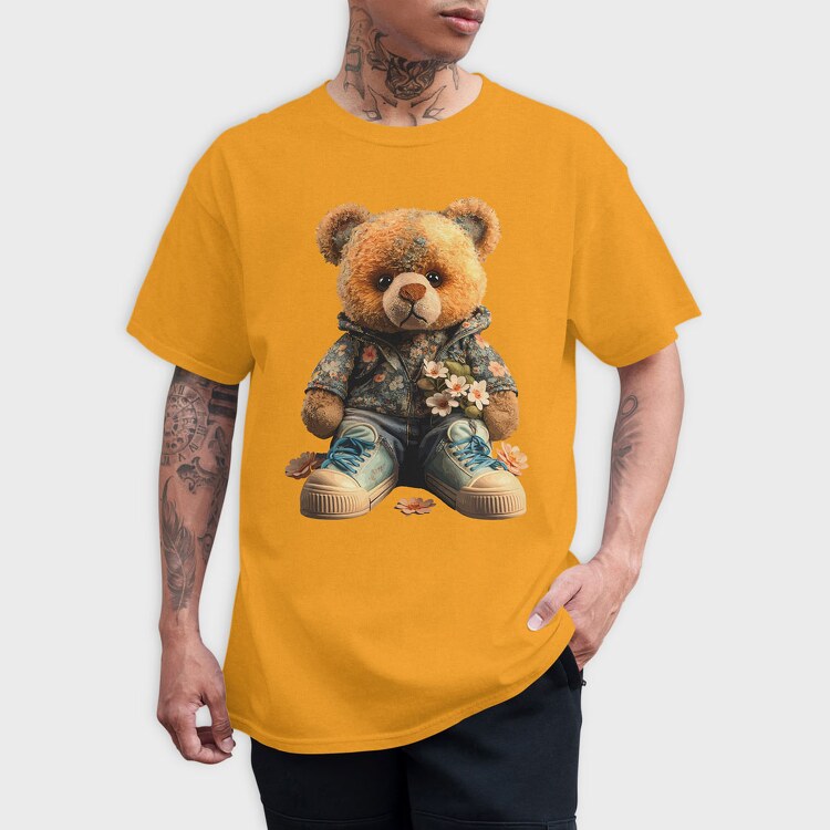 Floral Teddy, Unisex Men's T-Shirt