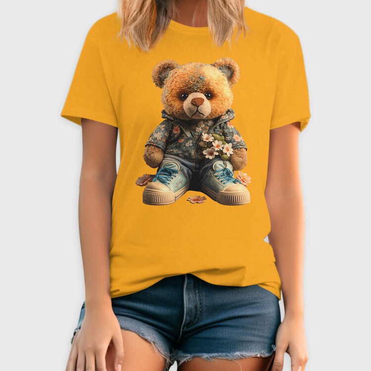 Floral Teddy, Unisex Men's T-Shirt