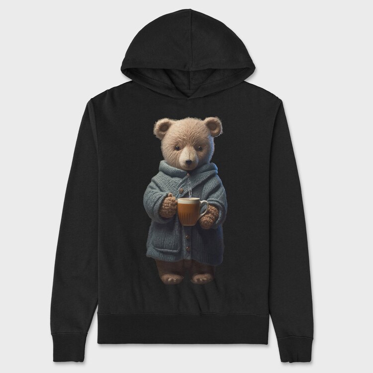 Teddy Morning Coffee, Unisex Men's Hoodie