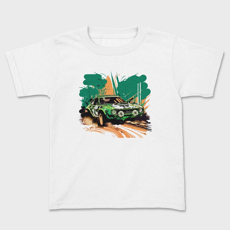 Hand Drawn Rally Car, Детска Тениска