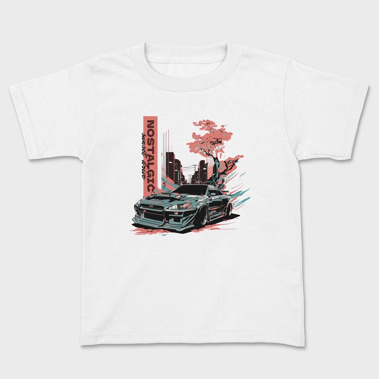 Japanese Car Custom Street Drive Nostalgic Sunset, Детска Тениска