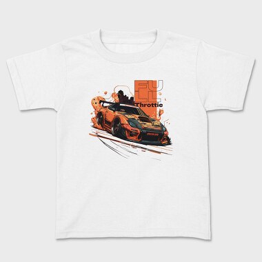 Japanese Car Drifting Personalized Full Throttle, Kids' T-Shirt