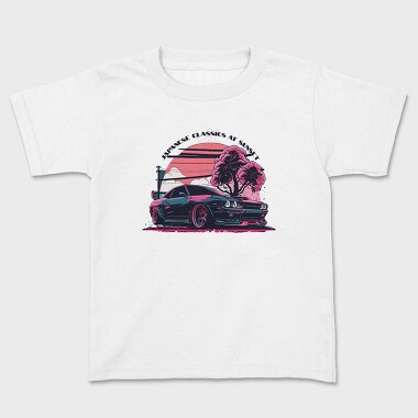 Kids' T-Shirt, Japanese Classics at Sunset With Tree