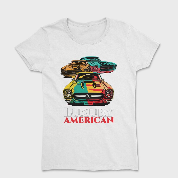 Luxury American Trio Muscle Cars Colorful, Women's T-Shirt