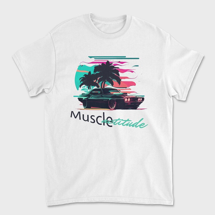 Muscle Attitude Car Vaporwave, Unisex Men's T-Shirt