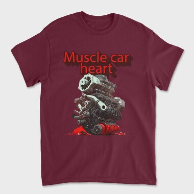 Унисекс Мъжка Тениска, Muscle Car Heart Engine Anime
