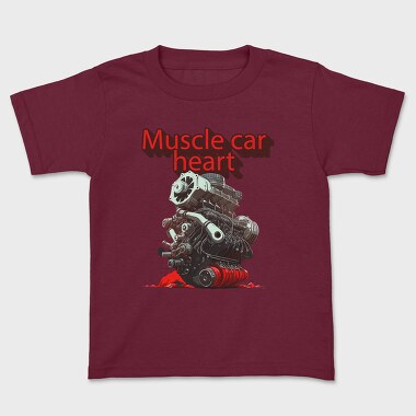 Muscle Car Heart Engine Anime, Kids' T-Shirt