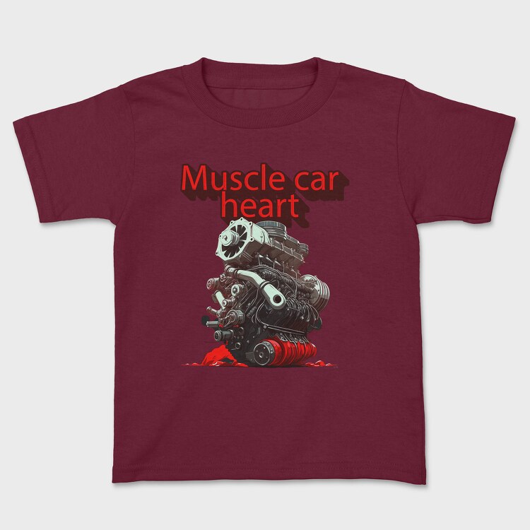 Muscle Car Heart Engine Anime, Kids' T-Shirt