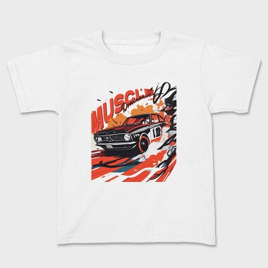 Muscle Dominance Hot Road Cars Comic, Kids' T-Shirt