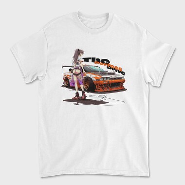 Personalized Car Girl Manga, Unisex Men's T-Shirt