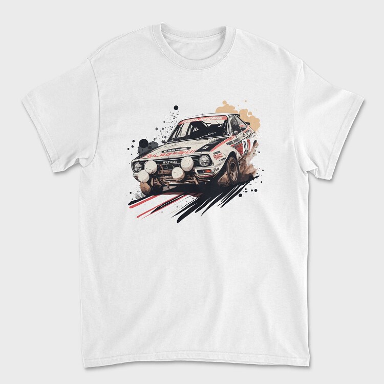 Rally Car Dust Hand Drawn, Унисекс Мъжка Тениска