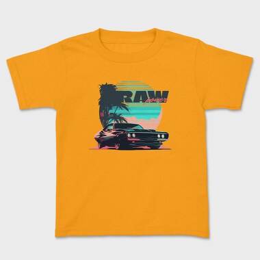 Raw Power Muscle Car Vaporwave, Kids' T-Shirt