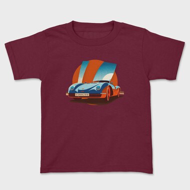 Retro Sports Car Influenced by Bauhaus, Kids' T-Shirt