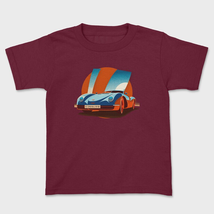 Retro Sports Car Influenced by Bauhaus, Kids' T-Shirt
