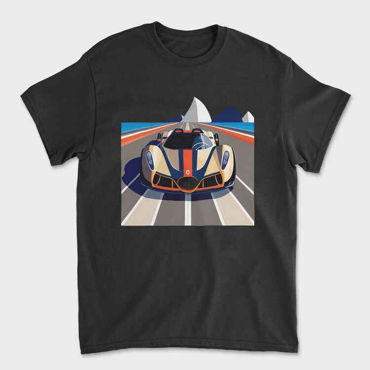 Retro Vintage Supercar, Унисекс Мъжка Тениска