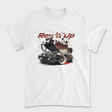 Rev It Up Sports Car Revving Engine Line, Unisex Men's T-Shirt