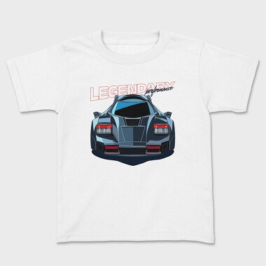 Sports Car Front Perspective Legendary Performance, Kids' T-Shirt