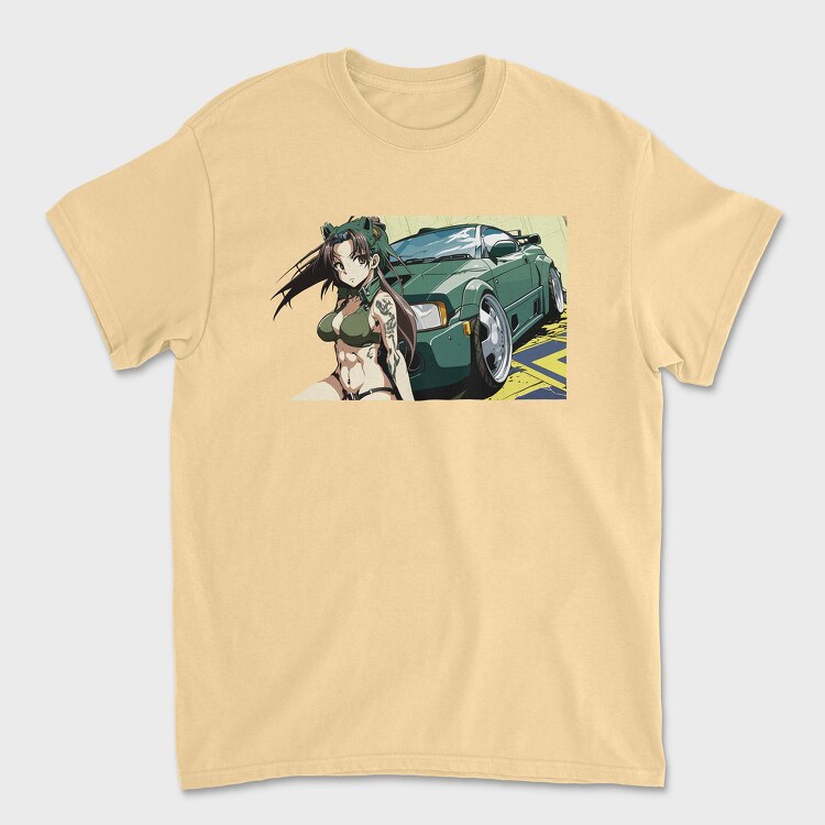 Sports Car Girl Anime, Unisex Men's T-Shirt