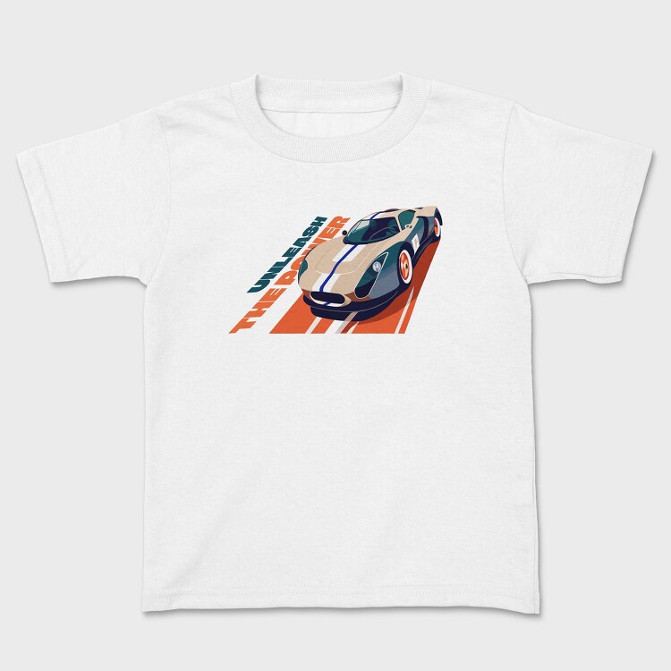 Sports Car Track Unleash Power, Детска Тениска