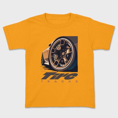 Tired Track Custom Auto Rims, Kids' T-Shirt