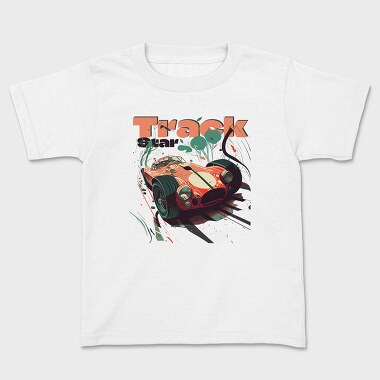 Track Star Racing Car Racing Comic, Kids' T-Shirt
