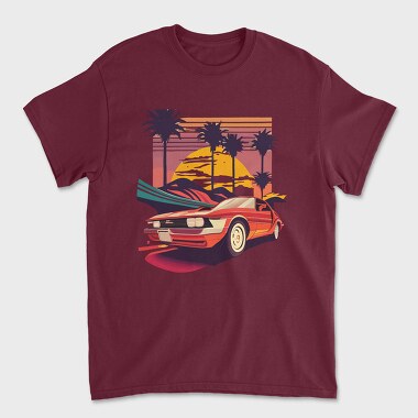 Vintage Convertible Car, Unisex Men's T-Shirt