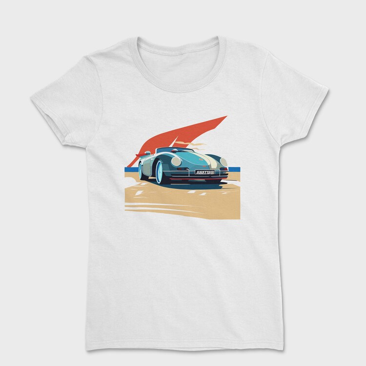 Vintage Sports Car With Modern Bauhaus Twist, Women's T-Shirt