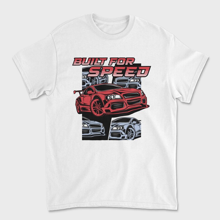 Built for Speed Gtr Red, Унисекс Мъжка Тениска