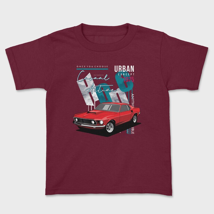 Casual Active Red Car, Детска Тениска