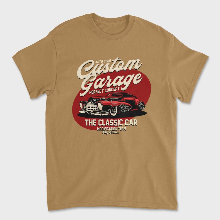 Custom Garage the Classic Car, Unisex Men's T-Shirt