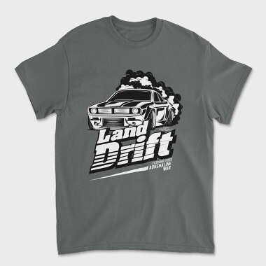 Land Drift Black and White, Unisex Men's T-Shirt