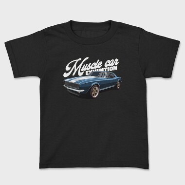 Muscle Blue Car, Kids' T-Shirt