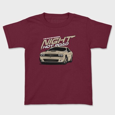 Night Hot Road Mustang, Kids' T-Shirt
