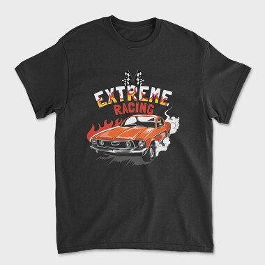 Unisex Men's T-Shirt, Racing Old Mustang
