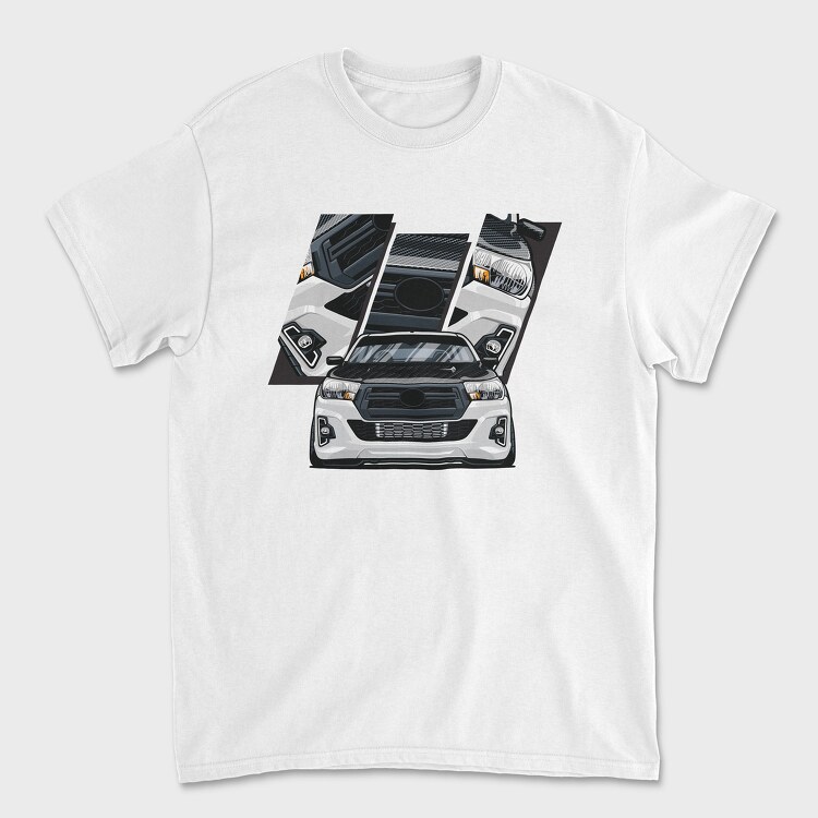 Subaru White Car, Унисекс Мъжка Тениска
