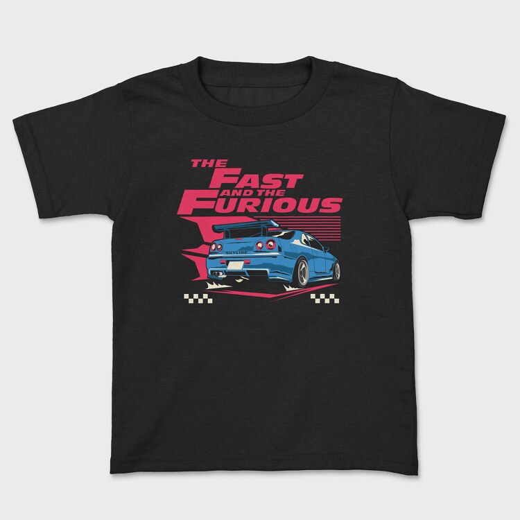 The Fast and the Furious Gtr, Kids' T-Shirt