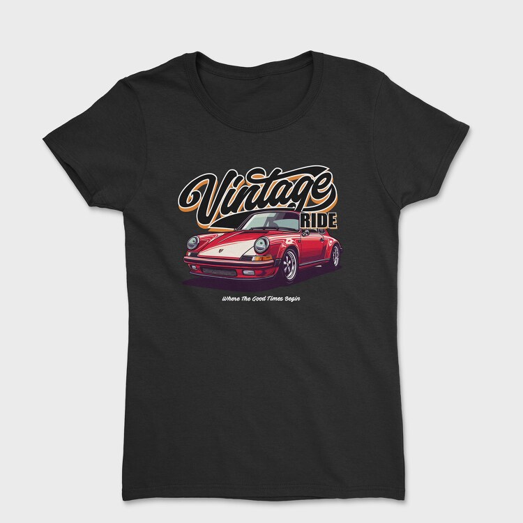 Vintage Ride Porsche, Дамска Тениска