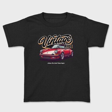 Vintage Ride Porsche, Kids' T-Shirt