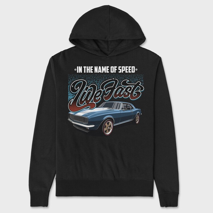 Live Fast Old Mustang, Unisex Men's Hoodie