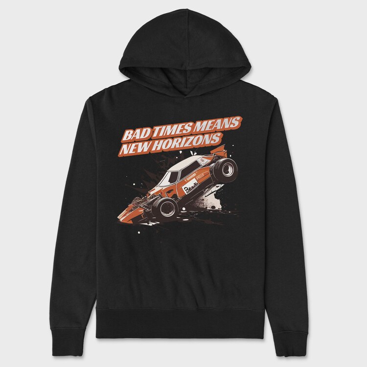 Bad Times Means New Horizons Car Racing Crashed, Унисекс Мъжко Суичър